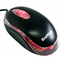 Mouse USB Preto 1200DPI MO-0059 Braview
